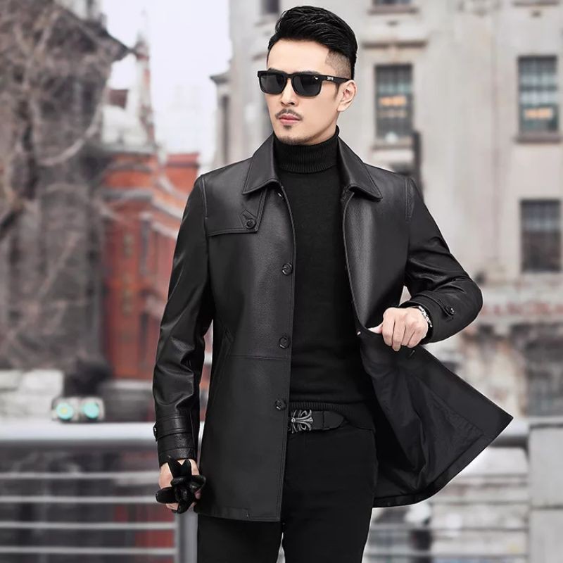 JAKET KULIT ASLI DOMBA WARNA HITAM | JAS KULIT PRIA TERBARU