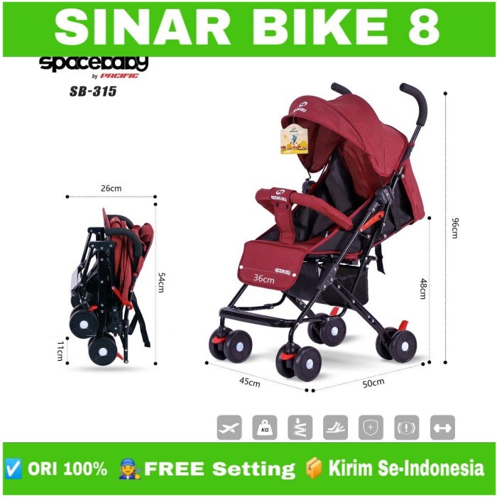 Baby Stroller Kereta Dorong Anak Bayi SPACEBABY SB 315