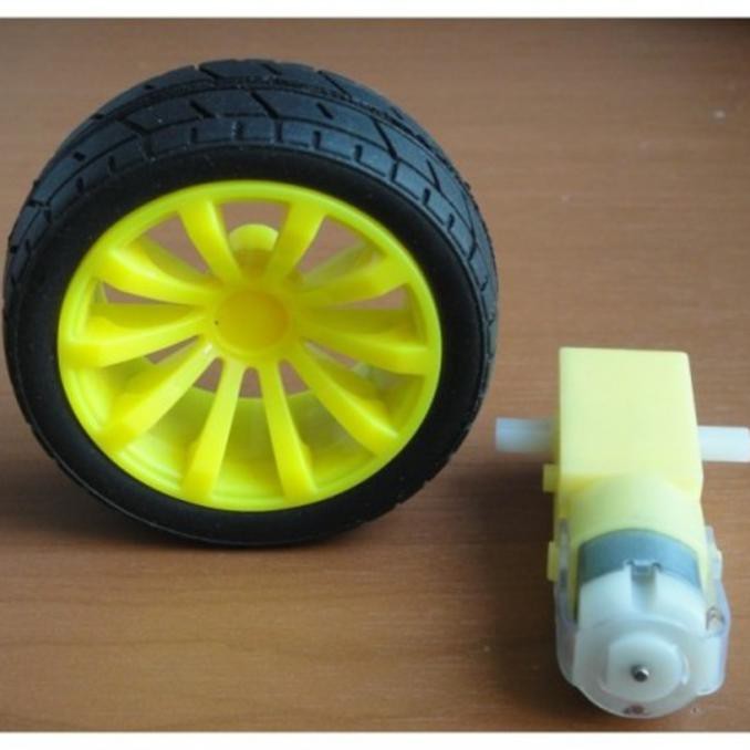 Roda 65mm + Gearbox Motor Plastik