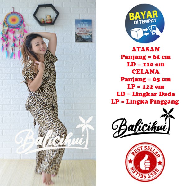 Balicihui Setelan Panjang Bali Piyama Tidur Bali FIT to XL