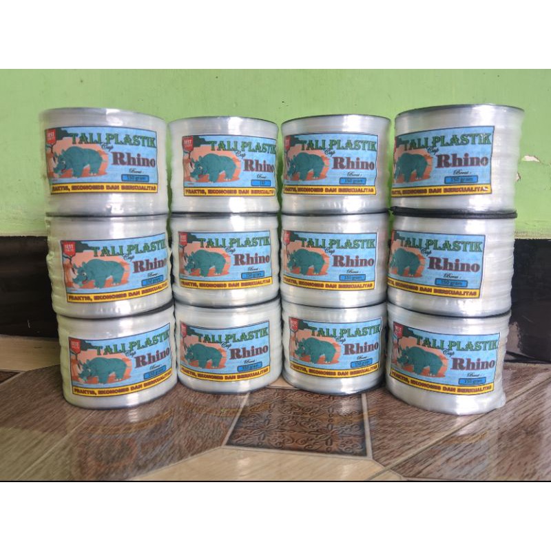 

Tali plastik, tali gawar pertanian, tali salaran pertanian, tali pita bening cap RHINO 150gram
