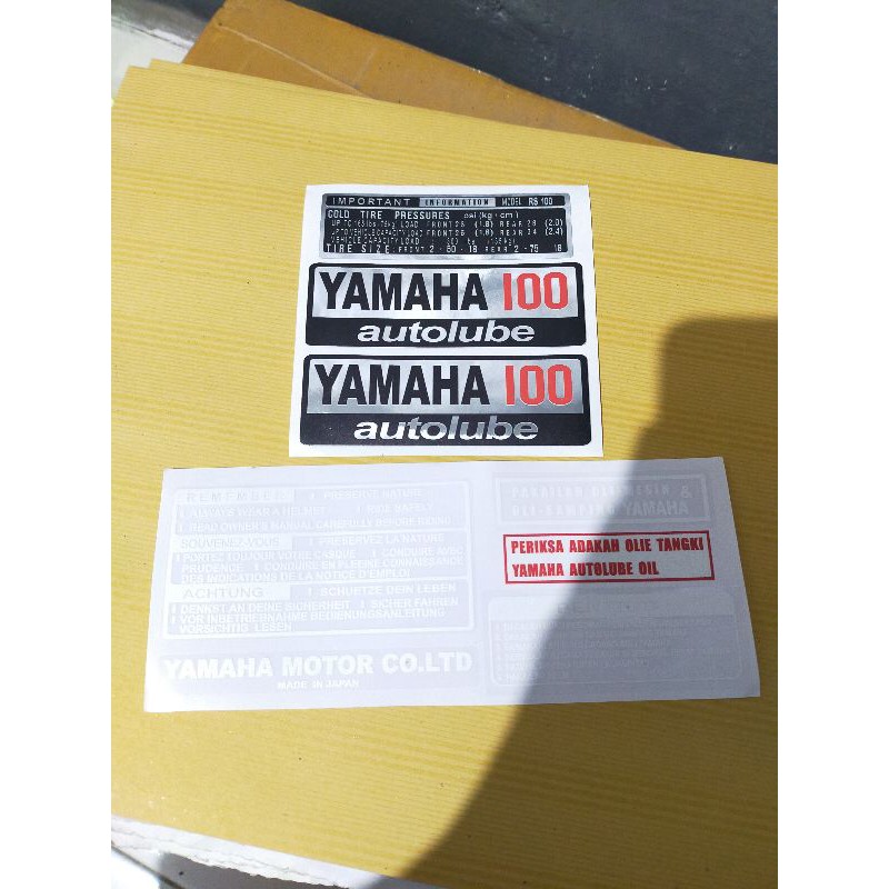 Striping Pelengkap - Sticker Pelengkap - STIKER Pelengkap Yamaha RS 100 - RS100