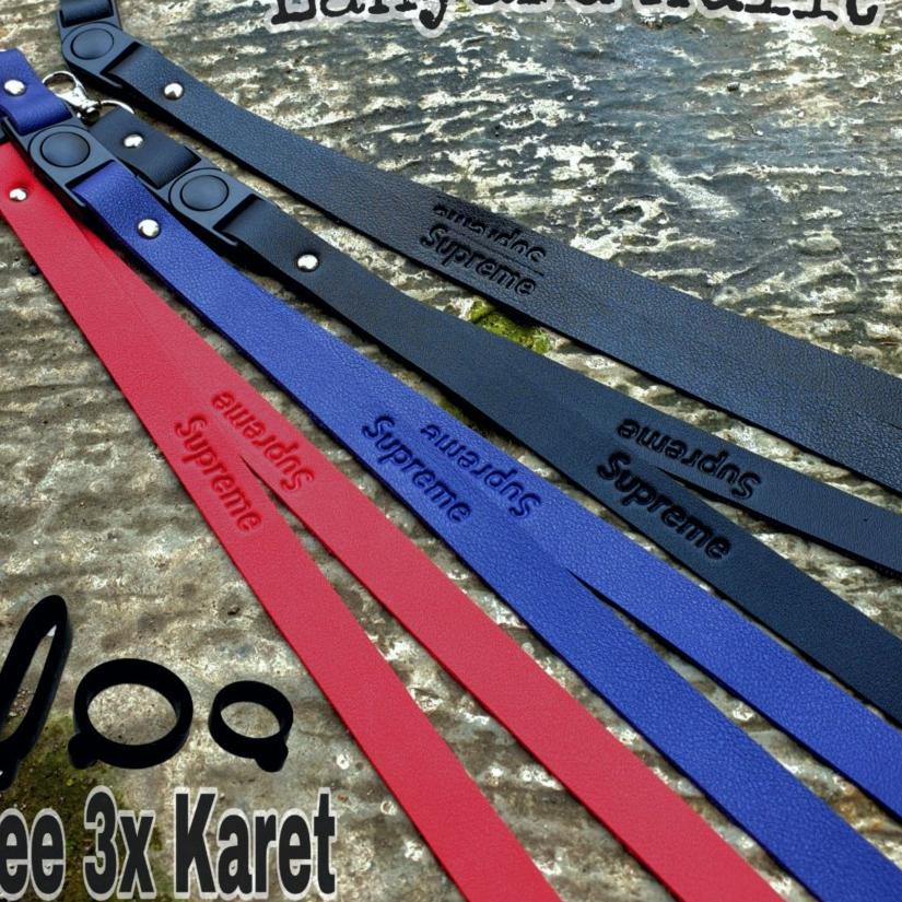 

Get Surprise Tali Lanyard Embos Suprm Gratis Karet Ring Gantungan 3 Pcs