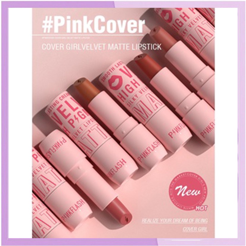 PINKFLASH PinkCover Cover Girl Velvet Matte Cream Lipstick High Pigment Lasting Silky Soft Smooth Creamy Not Dry Tidak Membuat Bibir Menjadi Kering PF018