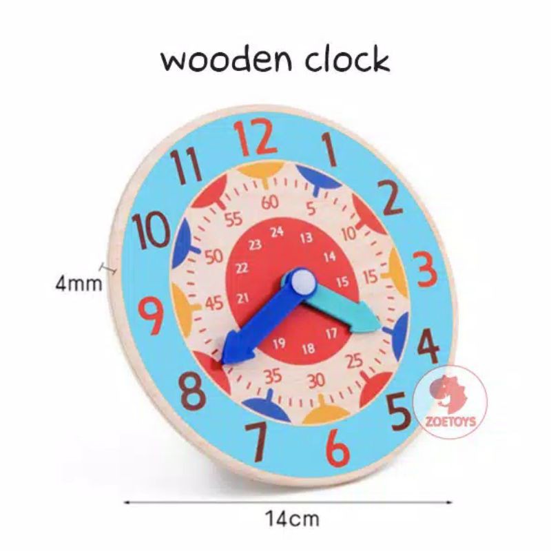 MAIN JAM KAYU - Mainan Jam Anak - edukasi mengenal waktu