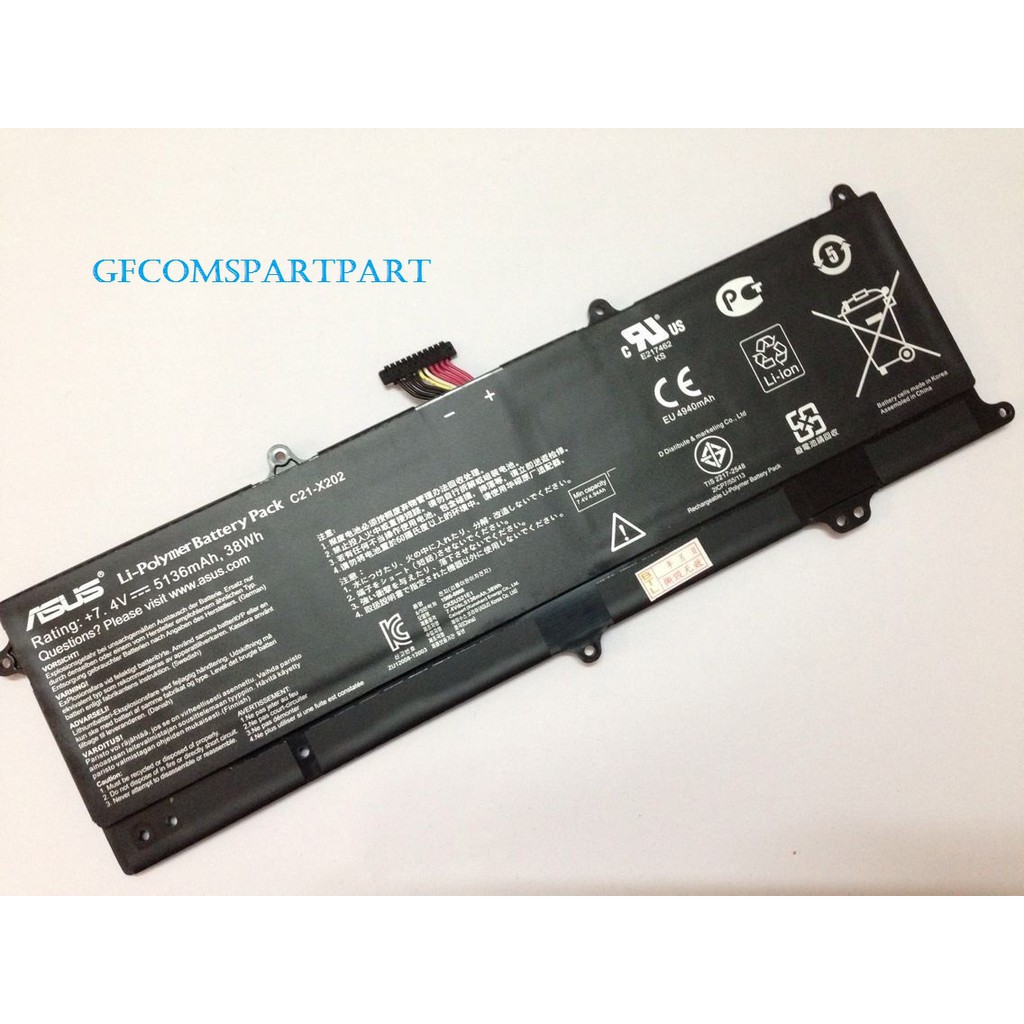 Baterai Batre Laptop Asus VivoBook X201 X201E X202E-DH31T X202E-CT151H X202E-CT046H Original