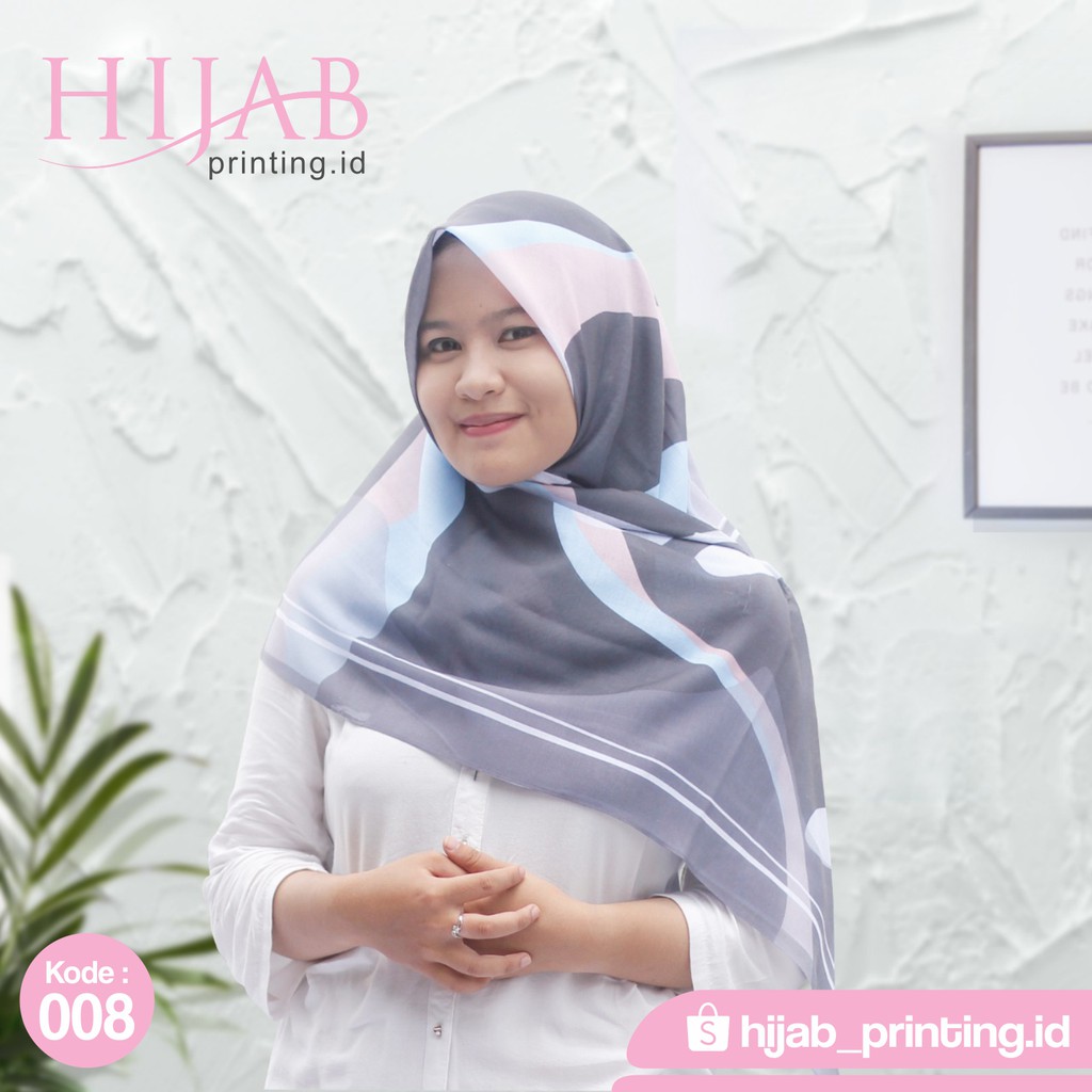 Hijab Voal Printing (Kode:008) CUSTOM NAMA/LOGO/BRAND