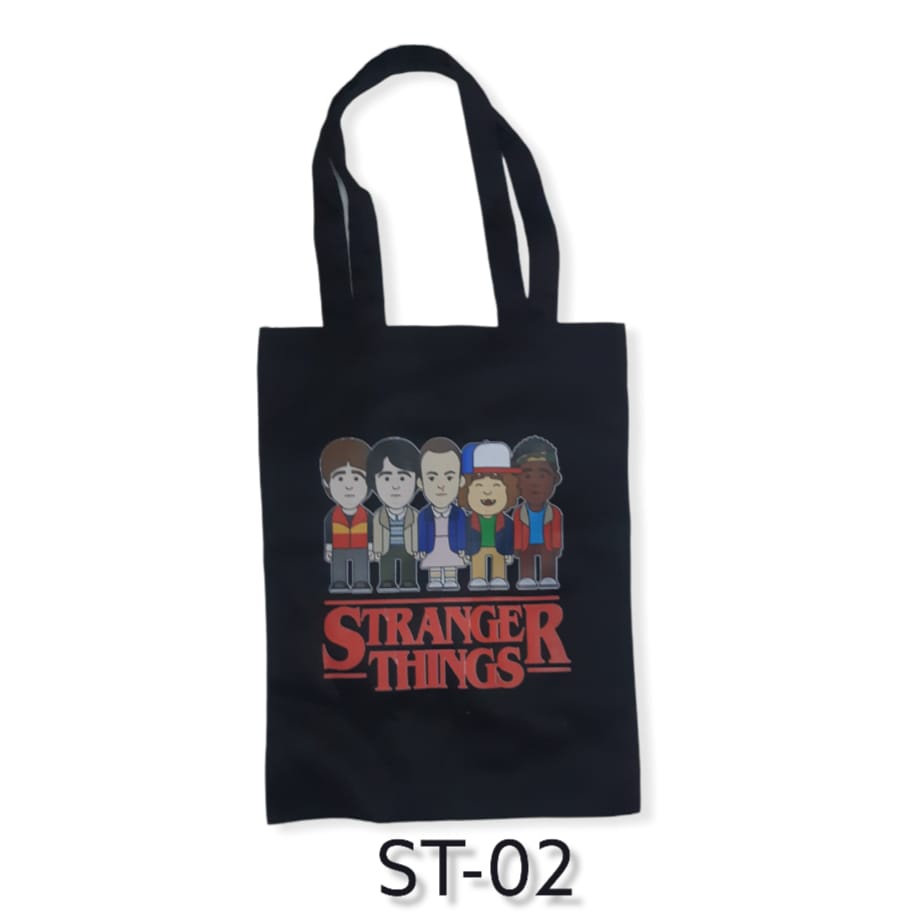 TOTE BAG HITAM - STRANGER THINGS