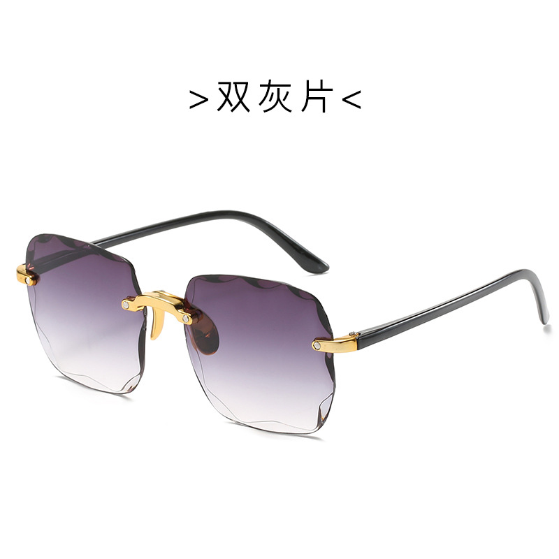 【YUZHU】COD Kacamata Tanpa Bingkai Logam Oversized Frame Square Cut Edge untuk Wanita