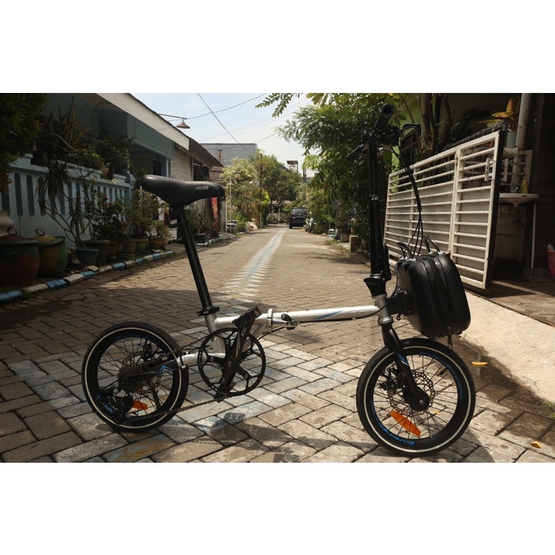 sepeda lipat evergreen maximus 16” 9 speed silver