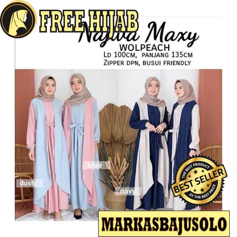GAMIS NAJWA MAXY SABYAN KUPU / GAMIS SYARI MURAH BRUKAT PLISKET BROKAT JUMBO ANAK
