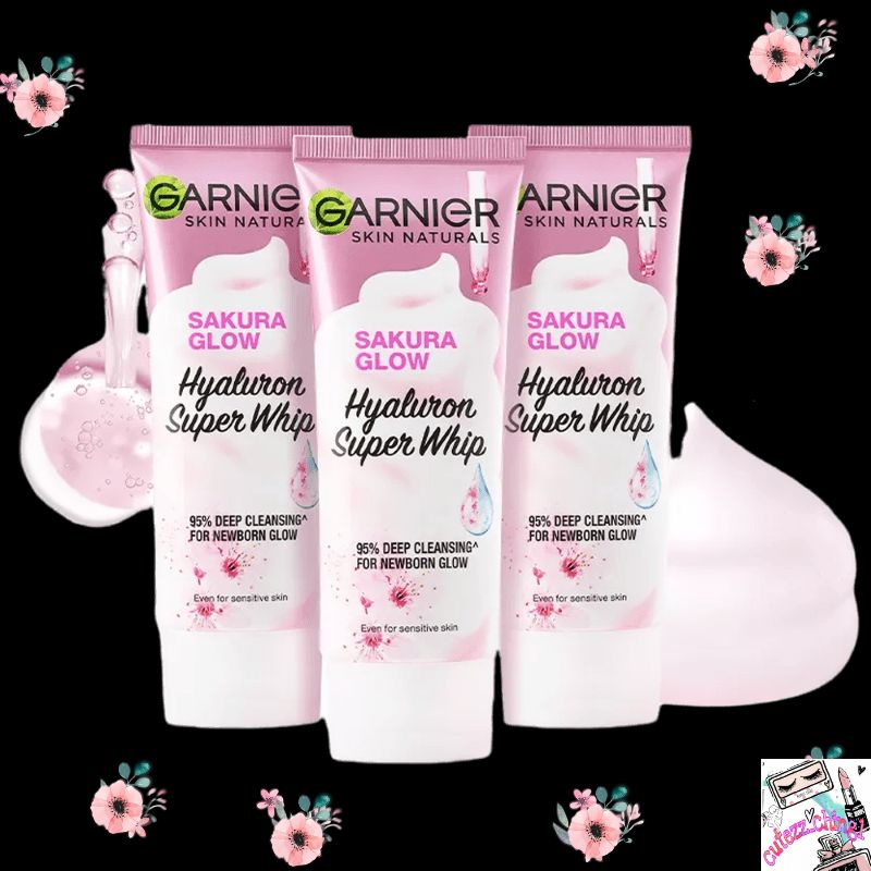 ☃Cutezz_Ching1☃Garnier Sakura Glow Hyaluron Super Whip Deep Cleansing