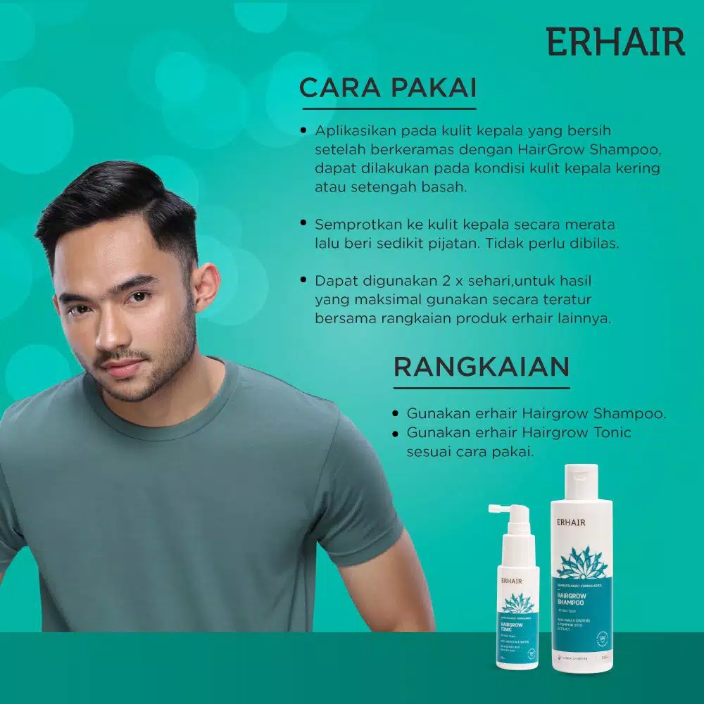 ERHAIR Hairgrow Tonic 60 ml - Tonik Rambut Anti Rontok ~ ORIGINAL 100%