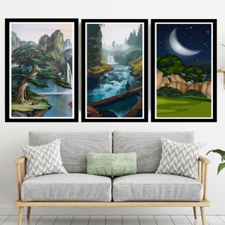 Jual Hiasan Dinding Lukisan Ukuran A3 47x31 Hiasan dinding pemandangan