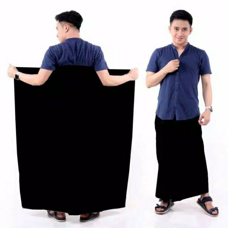 Sarung Santri Hitam Polos / Sarung Santri Goyor Monocrome / Sarung Santri Santung Halus / Bisa Cod