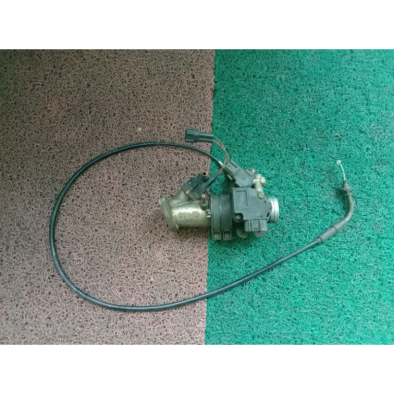 throtlle bodi yamaha vixion old original bawaan motor plus kabel gas nya