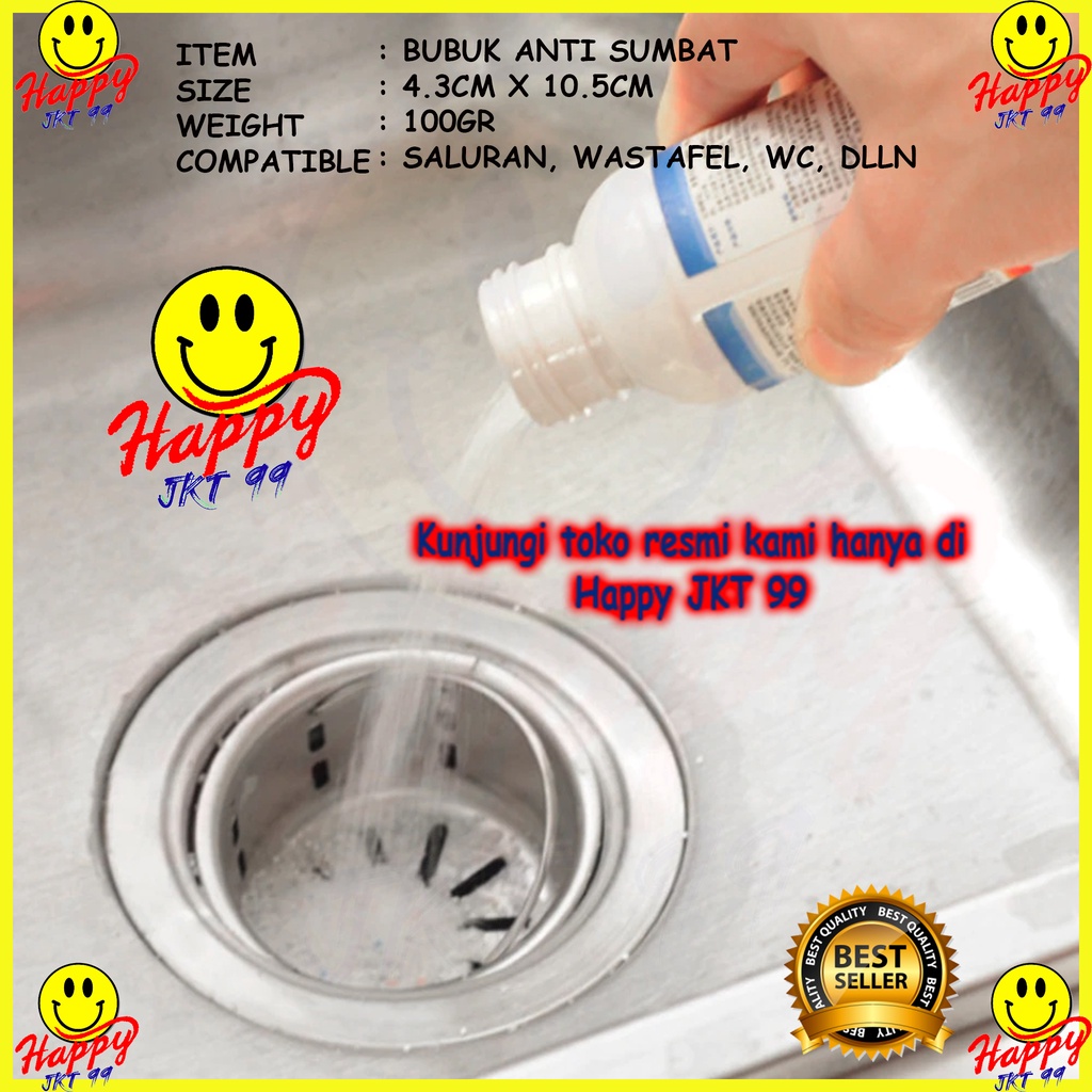 [ HAPPY JKT 99 ] BUBUK PIPA PVC PELANCAR SALURAN AIR MAMPET MAGIC DRAIN ANTI SUMBAT WC MAMPET SALURAN AIR TERSUMBAT PEMBERSIH TOILET MACET