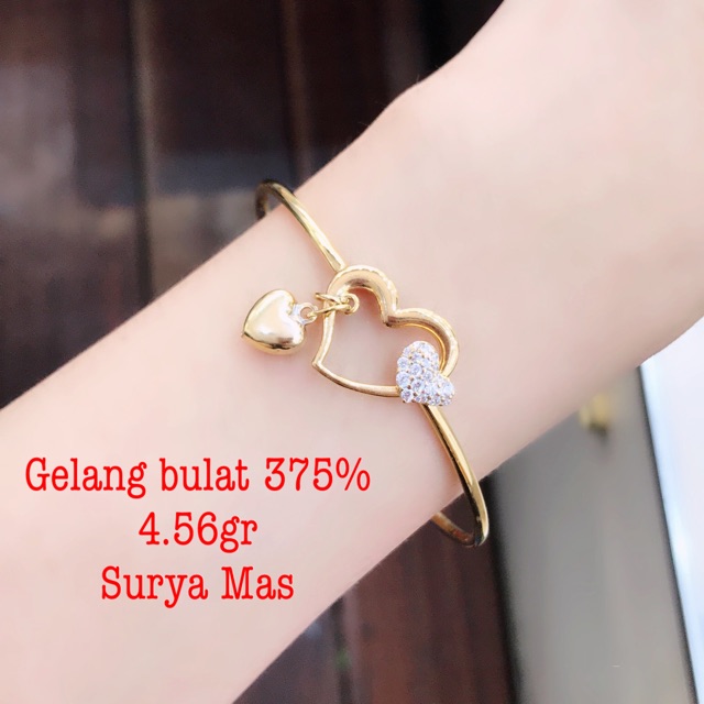 Gelang bulat love emas 375%