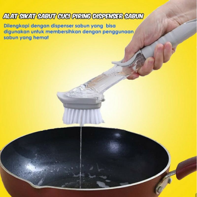 Sikat Cuci Piring Otomatis Dispenser / Alat Sikat Cuci Piring Tongkat