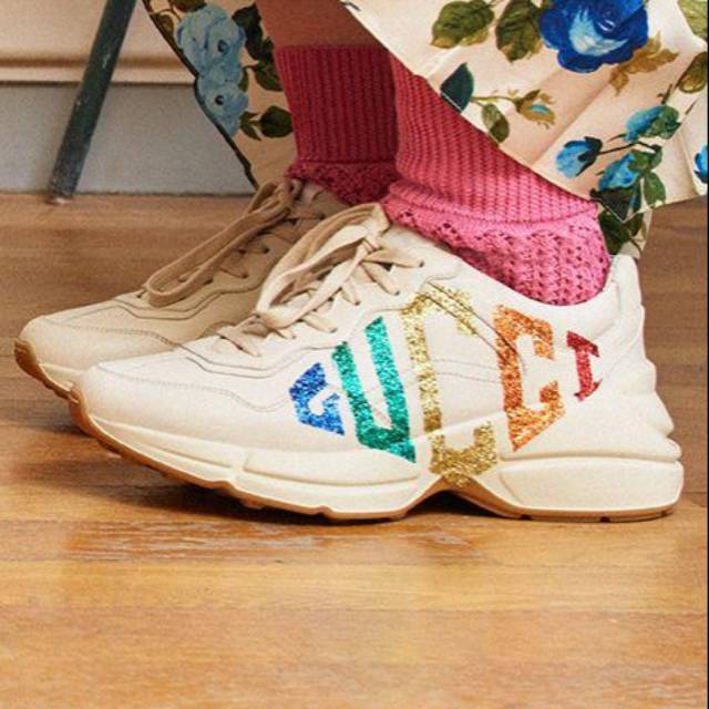 New Sneakers Gucci Rhyton glitter import sepatu wanita