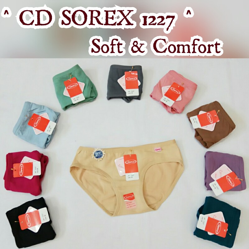 Celana Dalam SOREX 1227 CD SOFT &amp; COMFORT  size M L QL WANITA All Day jahitan belakang midi