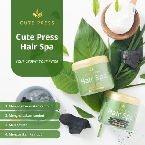 ✨ AKU MURAH ✨Cute Press Hair Spa Smooth Charcoal 250gr