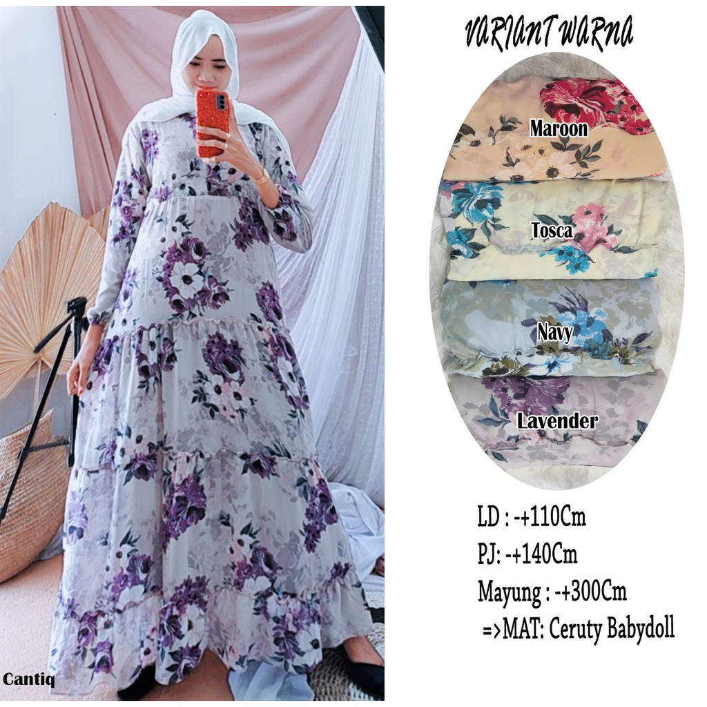 GAMIS Ceruty/Ceruty bunga/ gamis only