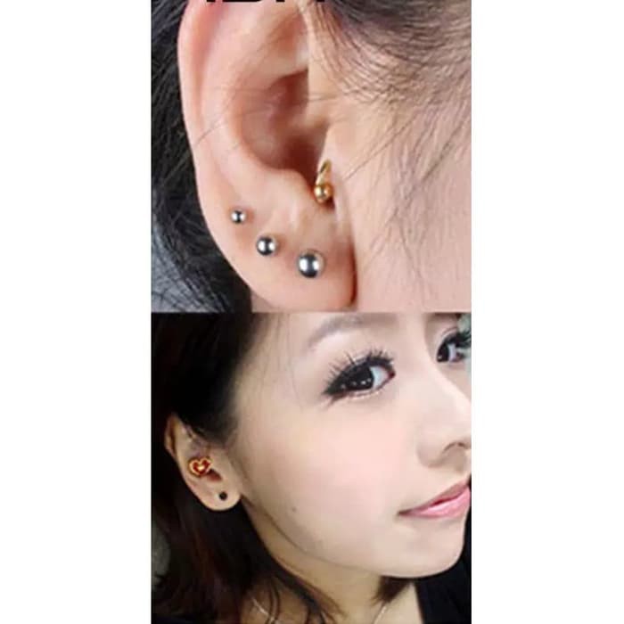 Women Earring Punk Steel Barbel Anting Fashion untuk Wanita