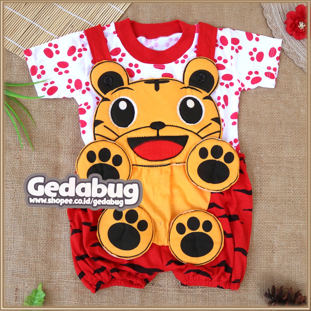 Setelan Kodok Anak Bayi  Karakter Macan / Jumper Bayi / Animasi Lucu - gedabug