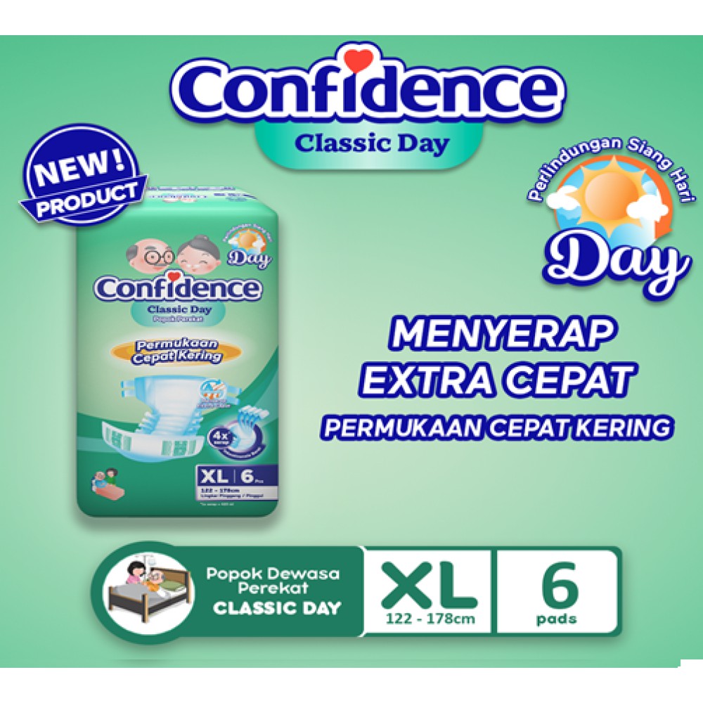 Confidence Classic Day Popok Perekat Dewasa XL6 - XL 6