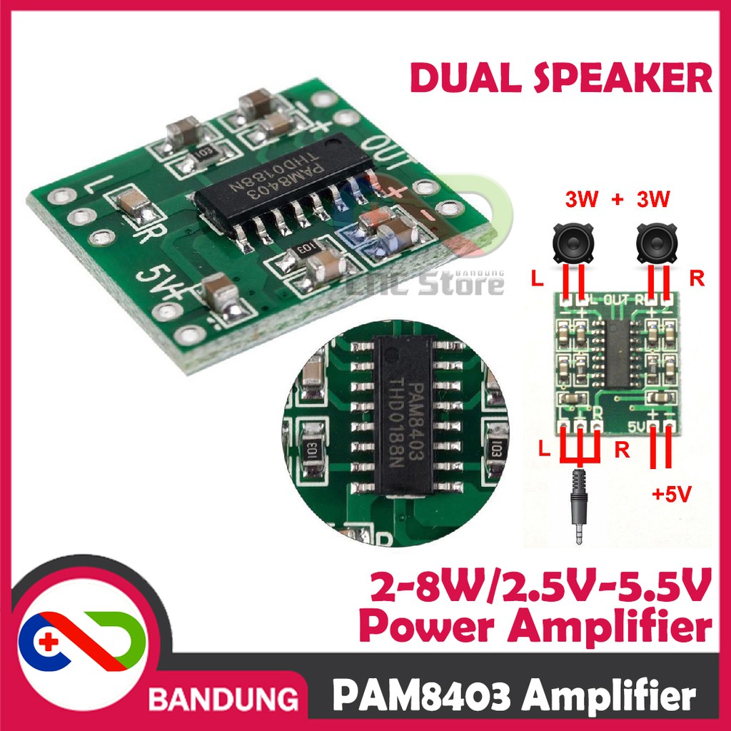 MODULE MINI POWER AMPLIFIER PAM8403 MINI 2-8W SPEAKER 2.5V-5.5V CLASS D