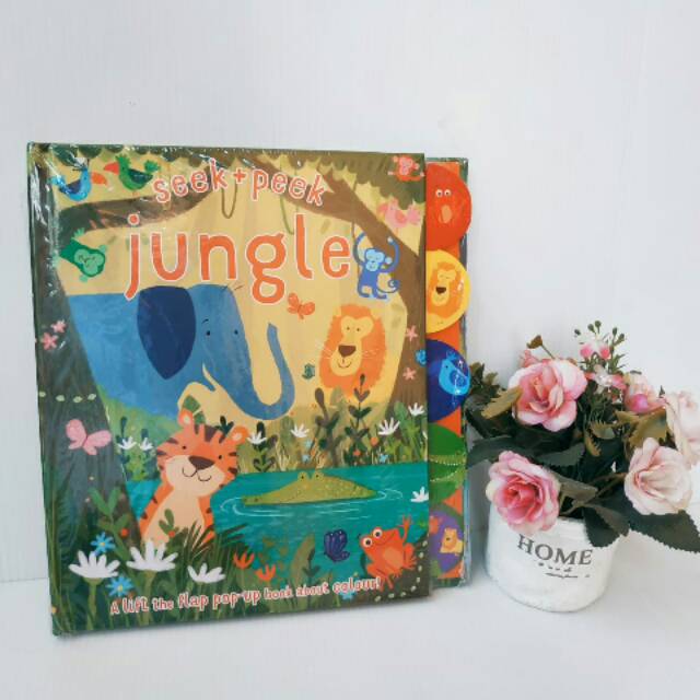 A fun lift the flap, pop-up book seek and peek jungle