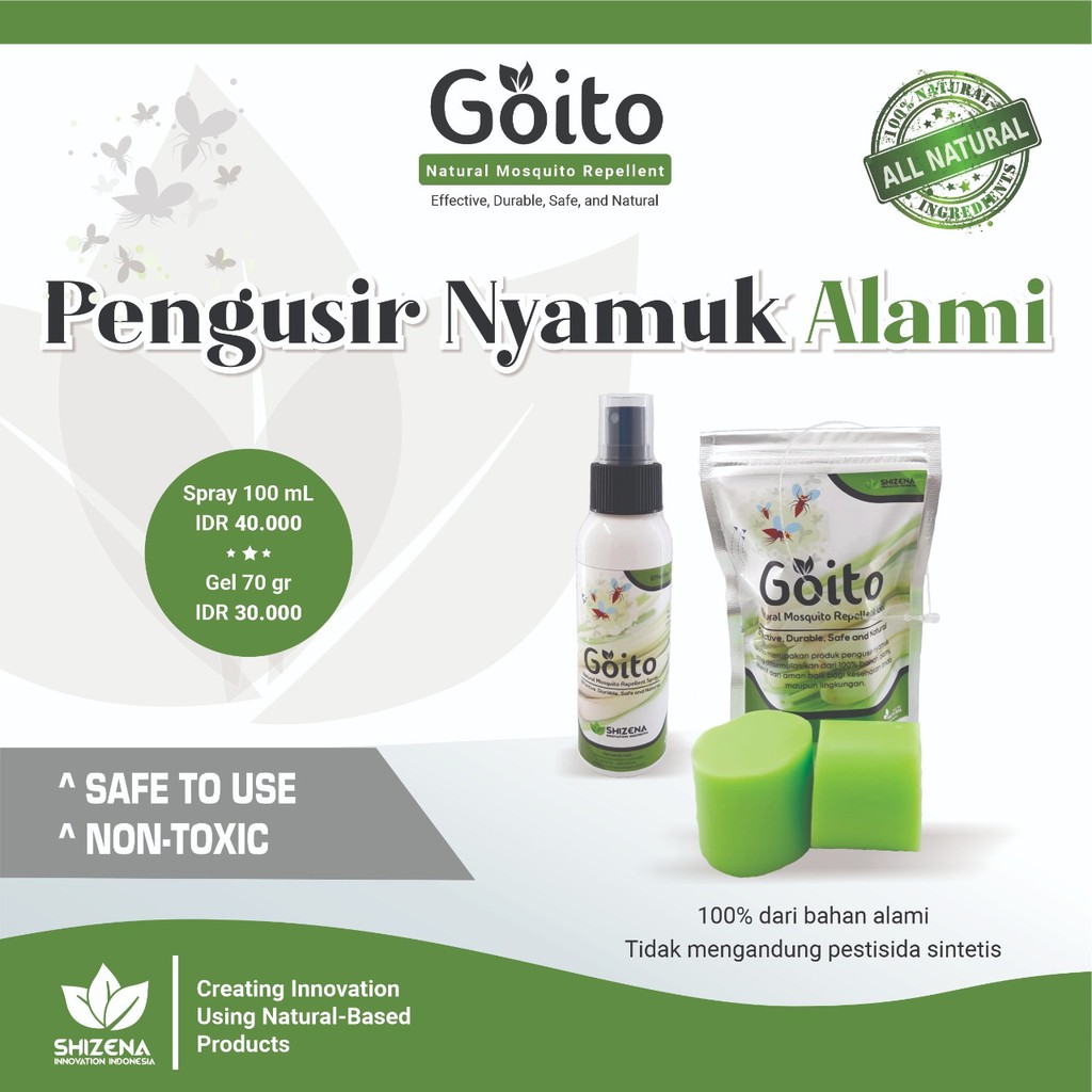 Goito Natural Gel dan Spray pengusir nyamuk ampuh alami praktis aman