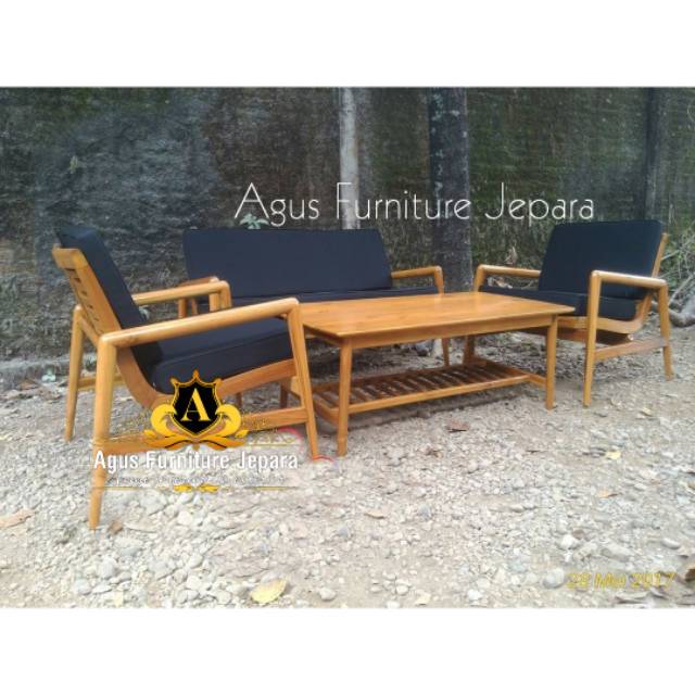 KURSI TAMU RETRO JENGKI JATI SET (kursi sofa tamu jati murah jok)