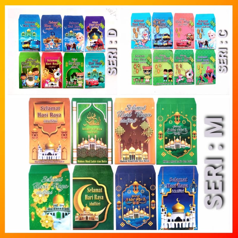 Amplop Lebaran Idul Fitri ISI 10 Pcs Grosir Motif Karakter Lucu