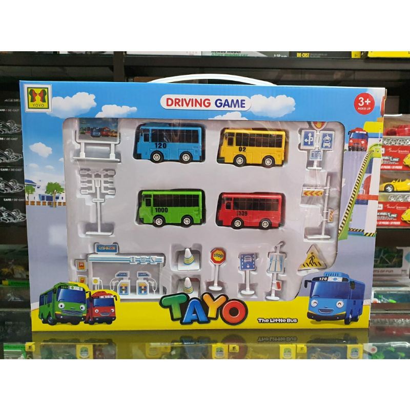 Mainan Bus Tayo 4Pcs Dan Assesoris
