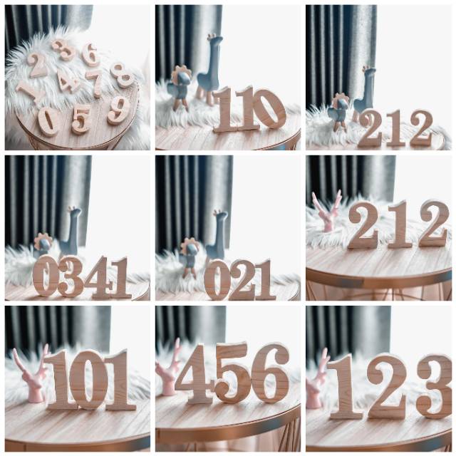 Angka atau Huruf Sesuai pilihan dari kayu yg masih mentah tinggi 8,5cm dan 13,5 cm