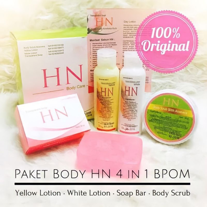 PAKET PEMUTIH BADAN BODY LOTION HN 4IN1 AMPUH BPOM