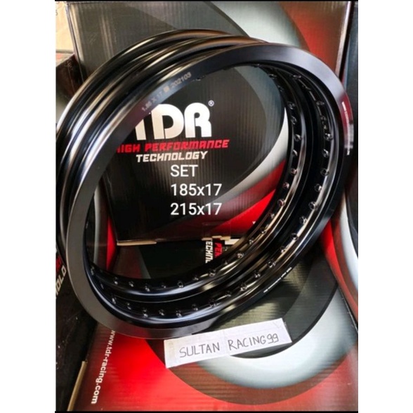Velg TDR W Shape 185+215 Ring 17 Hitam glossy black gilap 1 Set