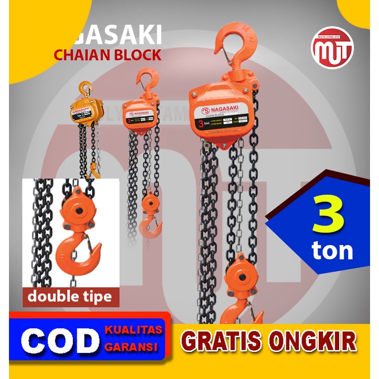 NAGASAKI CHAIN BLOCK TAKEL 3 ton 5 mter