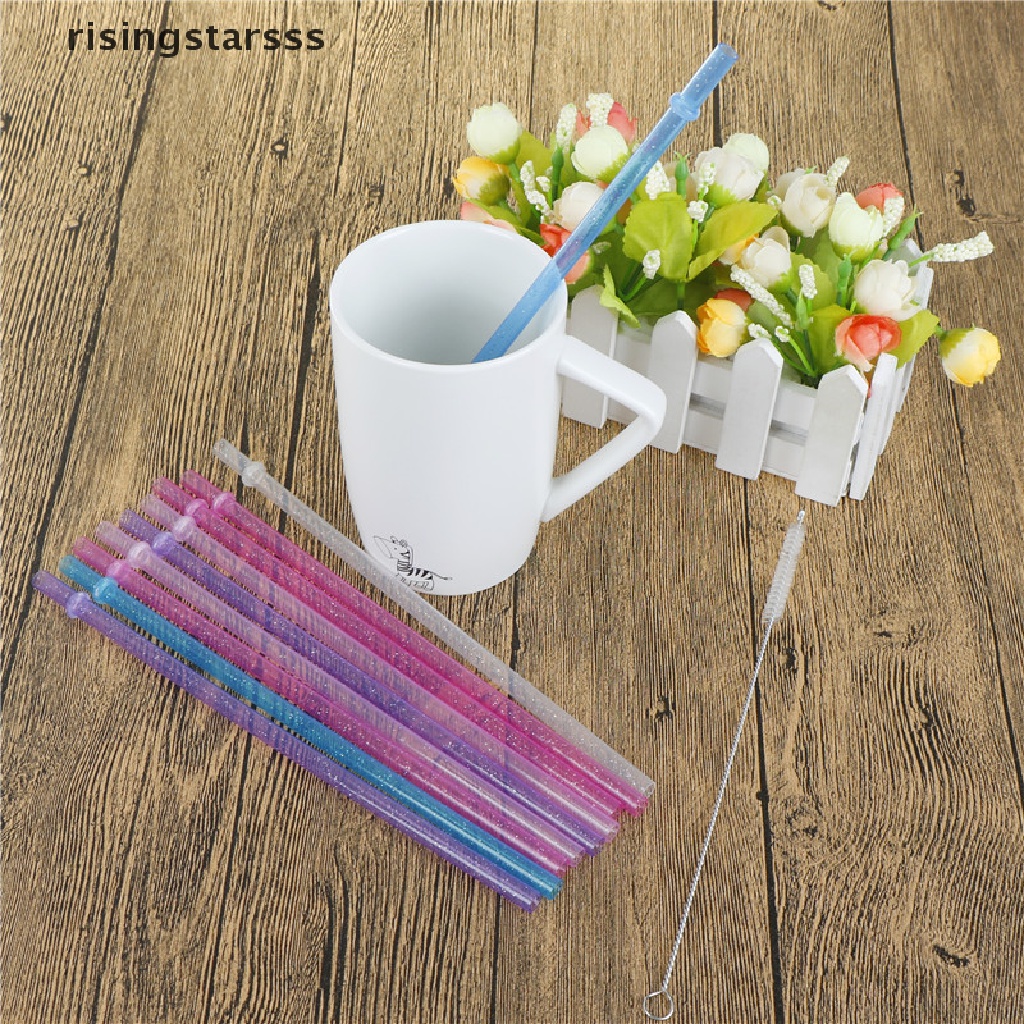 Rsid Span-new 25Pcs Reusable Colorful Hard Plastic Stripe Minum Sedotan Bersih Pesta Pernikahan