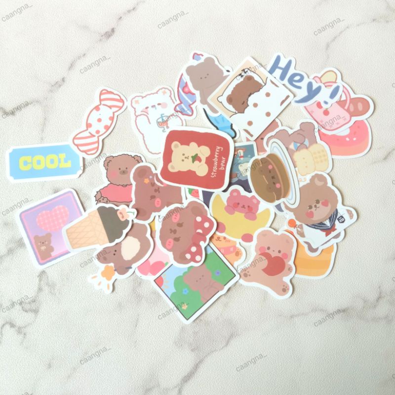 

(CA-03) 1 pcs stiker kawaii bear / sticker tumblr / stiker kawai / sticker bear colorfull /sticker journaling
