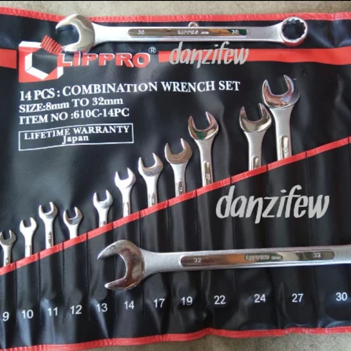 DMST | PROMO Kunci Ring Pas Kombinasi 14 Pcs Set 8-32 Mm- kombinasi LIPPRO