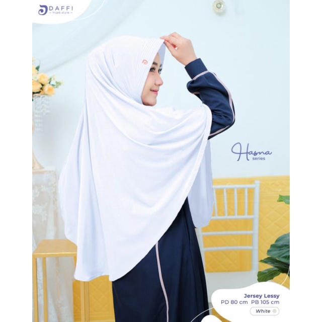 Hasna Ori Daffi Hijab Haji Umroh Putih Bersih Nggak Nerawang Kerudung Bergo Jersey Adem Premium