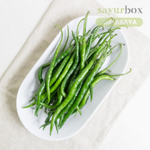 

Cabai Hijau Keriting Konvensional 150 gram (Sayurbox) - SURABAYA