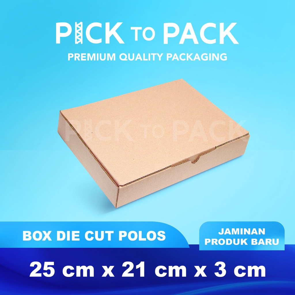 

Kardus Box Karton Die Cut 25X21X3 Polos - Baru - Murah