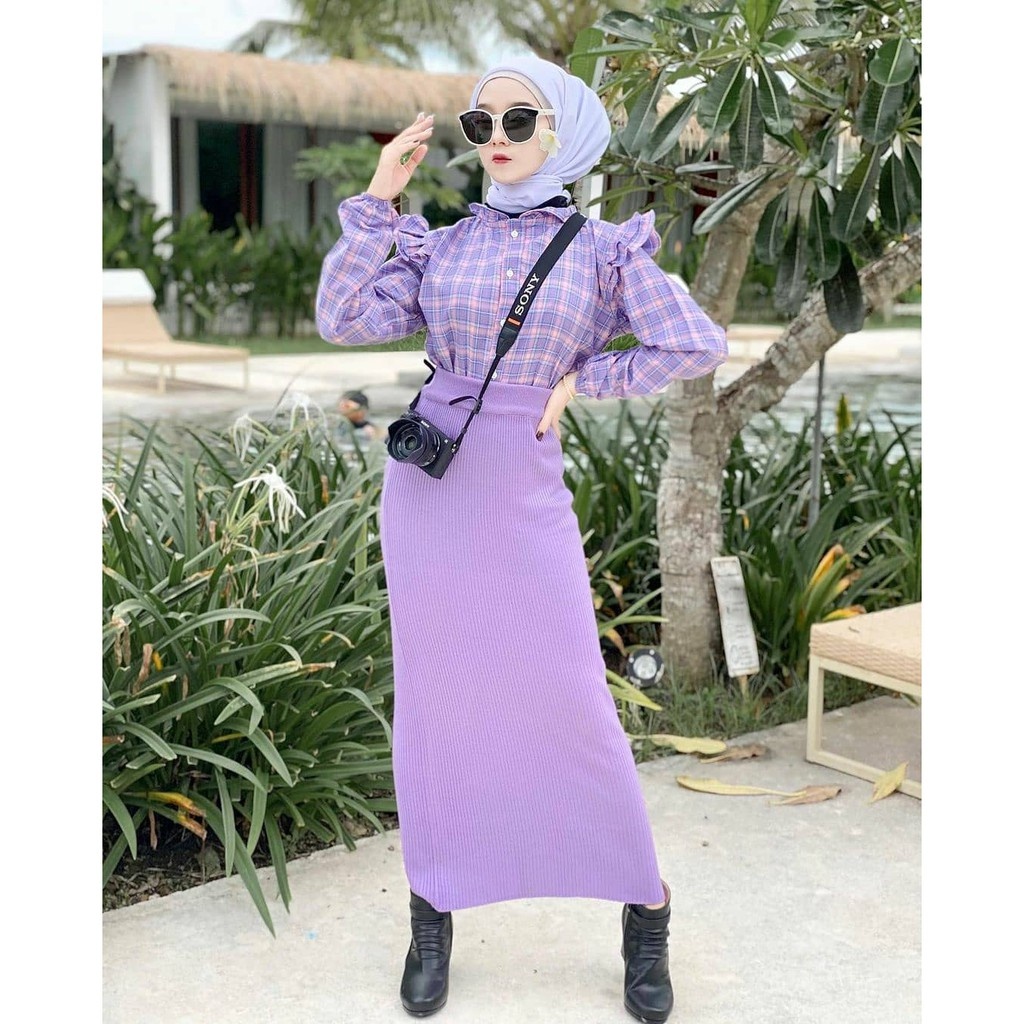 Rok Rajut Span / Rok Span Knit / Rok Panjang / Long Knit Skirt / Rok Wanita Kekinian / Celana Panjang Wanita-7