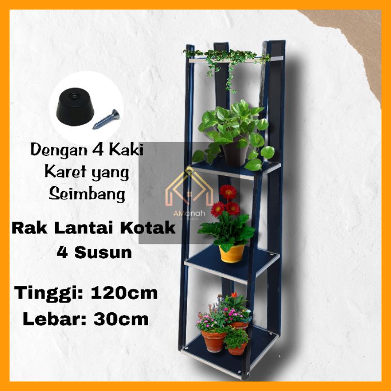 [COD] RAK LANTAI PAJANG MINIMALIS HEXAGONAL 4 TINGKAT TATAKAN KOTAK - RAK PAJANG BUNGA HIAS