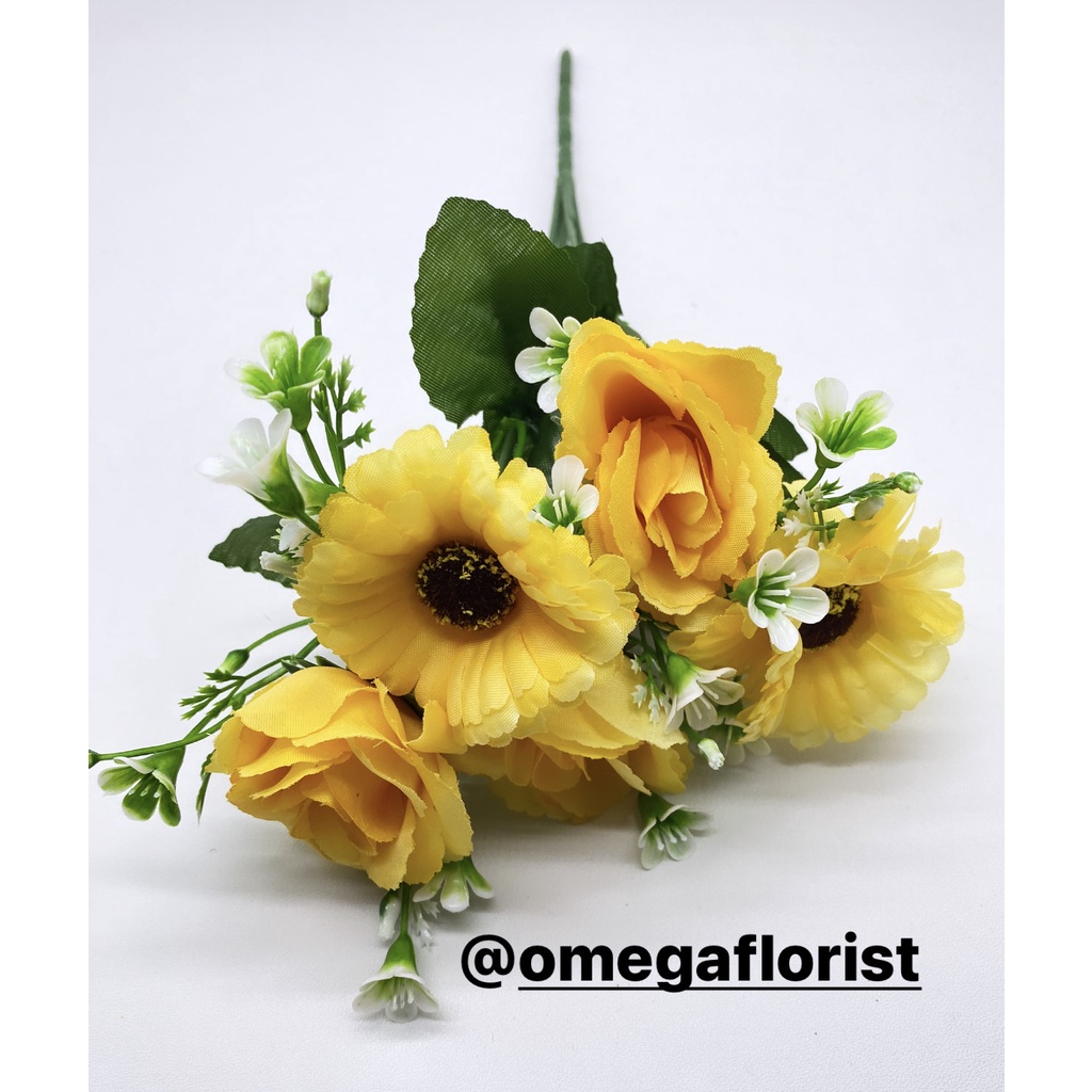 Bunga Mawar Daisy Artificial Bunga Artificial/Bunga Plastik/Bunga Dekorasi/Dekorasi Pernikahan/Pernikahan-Peach Muda