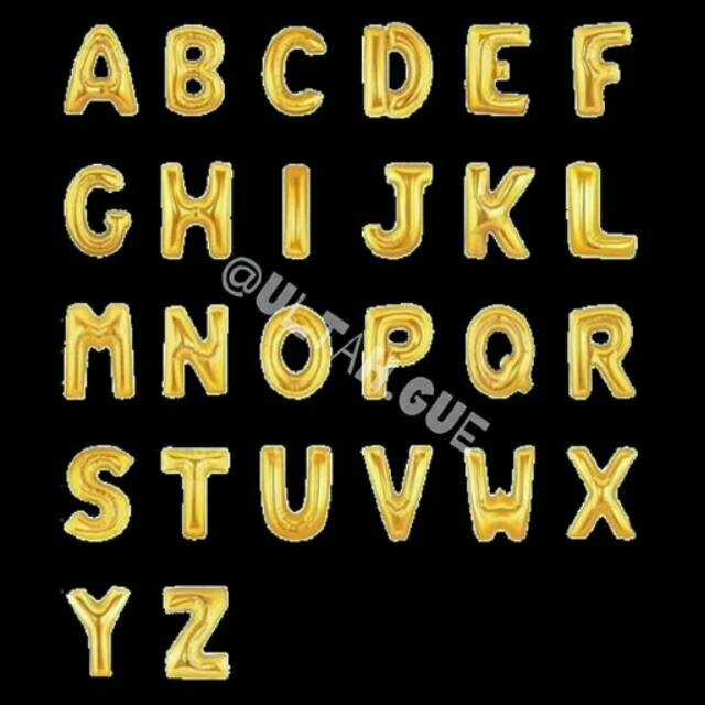balon foil huruf emas